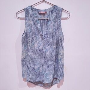 Philosophy Blue and White Sleeveless Blouse